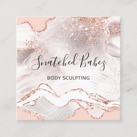 Carte De Visite Carré Boitier de massage SPA de sculpture marbre QRCODE  (Devant)