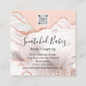 Carte De Visite Carré Boitier de massage SPA de sculpture marbre QRCODE  (Dos)