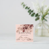 Carte De Visite Carré Boîtier Logo Massage Sculpture QRCODE Rose Poudre (Debout devant)