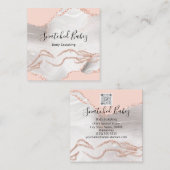 Carte De Visite Carré Boitier Massage Sculpture Marbre Brouillard QRCODE (Devant / Derrière)