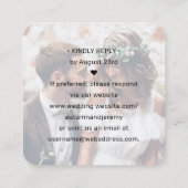 Carte De Visite Carré Boîtier photo 100 Pack QR RSVP Mariage (Dos)