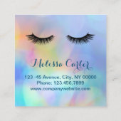 Carte De Visite Carré Bokeh Beauty Salon Maquillage Artist Lash Extensio (Dos)