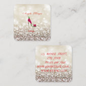 Carte De Visite Carré Bokeh de Glitterie Professionnelle Moderne, talons (Devant / Derrière)
