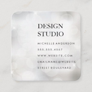 Carte De Visite Carré Bokeh Studio de design
