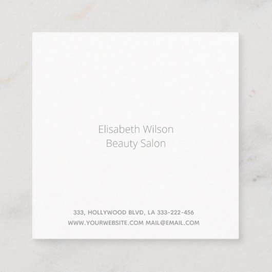 Carte De Visite Carré Bokeh turquoise professionnel et élégant (Dos)