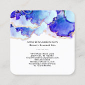 Carte De Visite Carré *~* BOLD Blue QR CODE Yummy Gold Gilded AP29 (Dos)