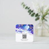 Carte De Visite Carré *~* BOLD Blue QR CODE Yummy Gold Gilded AP29 (Debout devant)