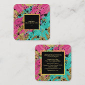 Carte De Visite Carré ** Bold Leopard Abstrait animal Neon Gold AP93 (Devant / Derrière)