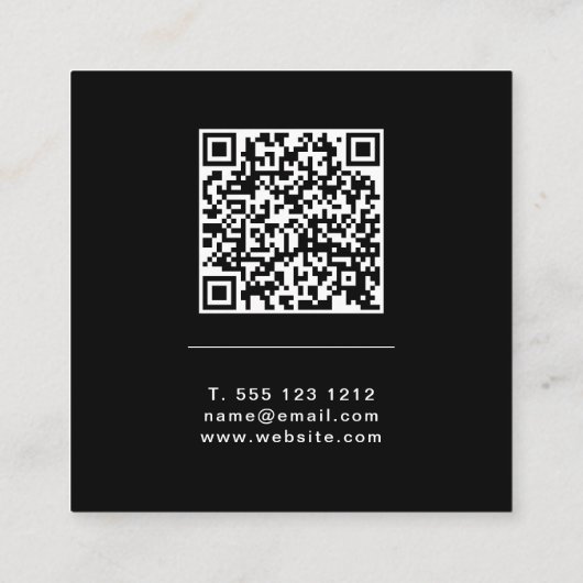 Carte De Visite Carré Bold Monogram Linen Or Code Professional (Dos)