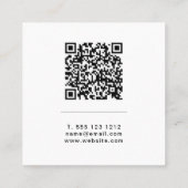 Carte De Visite Carré Bold Monogram Linen Or Code Professional (Dos)