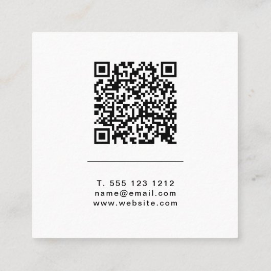 Carte De Visite Carré Bold Monogram Linen Or Code Professional (Dos)