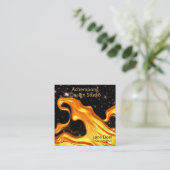 Carte De Visite Carré Bold Red Gold Wave Abstrac – Creative Entrepreneur (Debout devant)