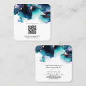 Carte De Visite Carré *~* BOLD TURQUOISE QR CODE Yummy Gold Bold AP29 (Devant / Derrière)