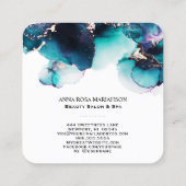 Carte De Visite Carré *~* BOLD TURQUOISE QR CODE Yummy Gold Bold AP29 (Dos)