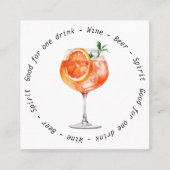 Carte De Visite Carré Bon de boisson Aperol QR Code de l'événement profe (Devant)