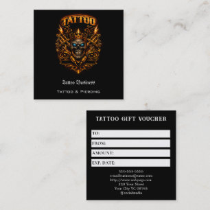 Carte De Visite Carré Bon de cadeau de tatouage