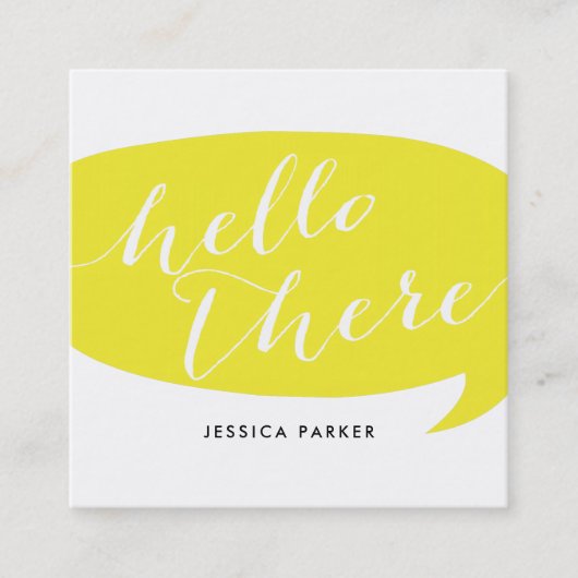 Carte De Visite Carré Bonjour amical (Devant)