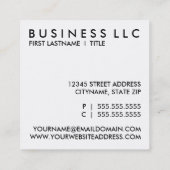 Carte De Visite Carré bonjour carré (Dos)