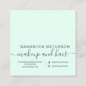 Carte De Visite Carré Bonjour girly élégant gris de menthe simple (Dos)