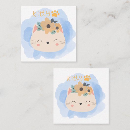 Carte De Visite Carré Bonjour Kitty (Devant / Derrière)