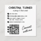 Carte De Visite Carré Bonjour Mon Nom Est Blanc Noir (Dos)