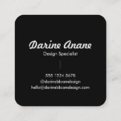 Carte De Visite Carré Bonjour noir et blanc Typographie Décontractée Scr (Dos)