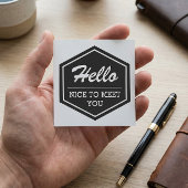 Carte De Visite Carré Bonjour, Ravi De Vous Rencontrer | Moderne Simple