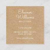 Carte De Visite Carré Bonjour Rustique Kraft Simple Moderne (Dos)