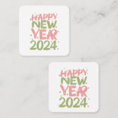 Carte De Visite Carré Bonne année 2024 (Devant / Derrière)