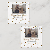 Carte De Visite Carré Bonne année Père célibataire ajouter photo nom bru (Devant / Derrière)