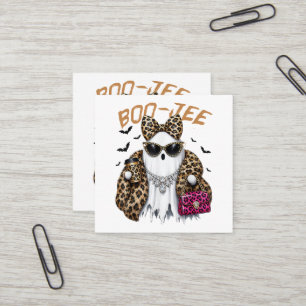 Carte De Visite Carré Boo-JEE Fantôme Léopard Coquette Halloween