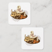 Carte De Visite Carré Boo-Jee Ghost Halloween drôle (Devant / Derrière)