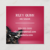 Carte De Visite Carré Bordure d'empreintes digitales du chien Walker (Dos)