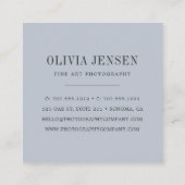 Carte De Visite Carré Bordure élégante | Photographe (Dos)