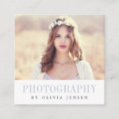 Carte De Visite Carré Bordure élégante | Photographe (Devant)