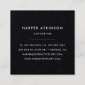 Carte De Visite Carré Bordure moderne en noir et blanc (Dos)