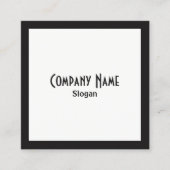 Carte De Visite Carré Bordure noire - Carré blanc - Texte noir (Devant)