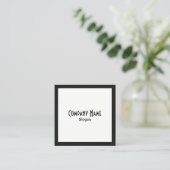 Carte De Visite Carré Bordure noire - Carré blanc - Texte noir (Debout devant)