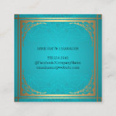 Carte De Visite Carré Bordure ornée or fantaisie (Dos)