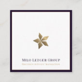 Carte De Visite Carré Bordure violette du logo moderne (Devant)