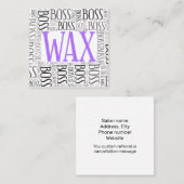 Carte De Visite Carré Bosset de cire noir et violet (Devant / Derrière)