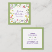 Carte de visite Carré botanique moderne (Devant / Derrière)