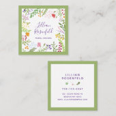 Carte de visite Carré botanique moderne (Devant / Derrière)