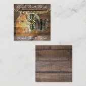 Carte De Visite Carré Bottes de cow-boy de la roue du cheval occidental (Devant / Derrière)