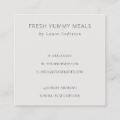 Carte De Visite Carré Bouchon de bouchon Spatula Merci d'ustensiles flor (Dos)