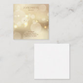 Carte De Visite Carré Boucles D'Oreille Glamour Gold Bokeh (Devant / Derrière)