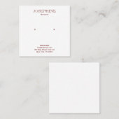 Carte De Visite Carré Boucles d'oreilles chic bordeaux et blanches (Devant / Derrière)