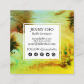 Carte De Visite Carré Boucles et éclaboussures Aquarelle couleur Abstrai (Dos)