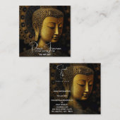 Carte De Visite Carré Bouddha, Méditation Spirituelle (Devant / Derrière)