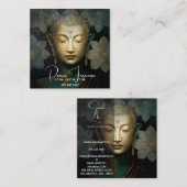 Carte De Visite Carré Bouddha, Méditation Spirituelle (Devant / Derrière)